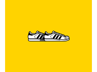 Some Adidas Superstars adidas design digital flat graphic design iconography illustration ink logo outlines superstars vector