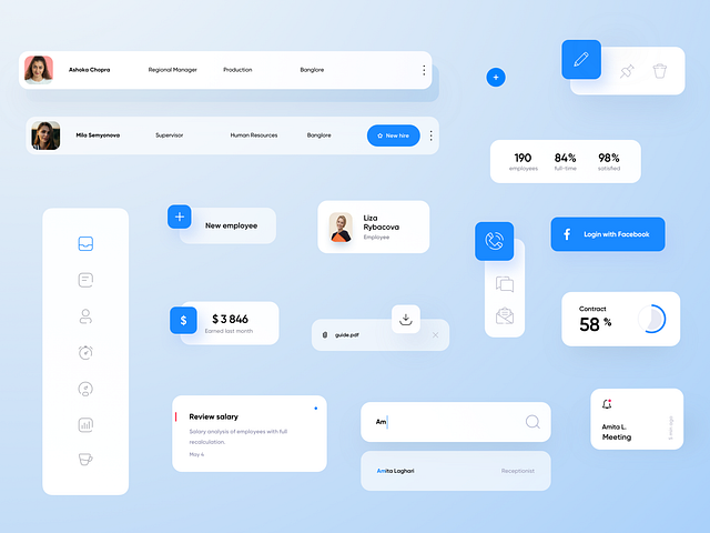 HR Panel • Ui Kit by Sèrgi Mi for Fireart Studio on Dribbble