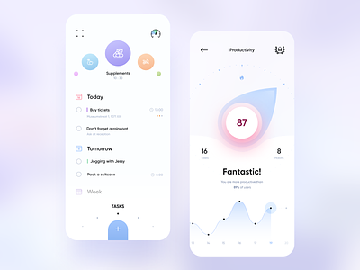 To-do-do-doo app design gui habits light mobile productivity tasks todo ui