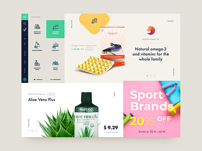 Health Products Store categories design healthy site store ui web