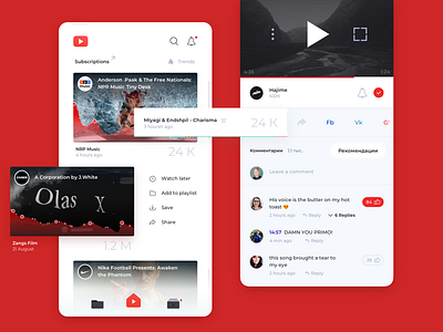 Youtube Redesign 2018 gui mobile redesign sketch skin ui youtube