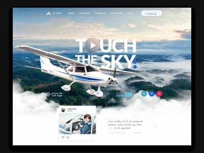 Touch the Sky! aircraft clouds flights form order plane reservation site tarif ui web