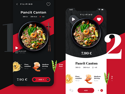 Product Card app asian card cart delivery design food meal order sketch ui