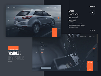 Hyundai Concept auto concept dark hyundai interface minimalistic site tech ui web