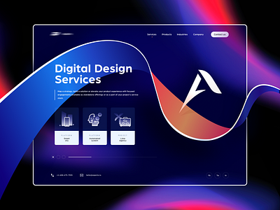 Digital Services a bright business color colorful design digital gradient landing main simple ui vector web