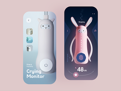 Baby Crying Monitor app cry crying dark design interface kids mobile monitor product sleep ui