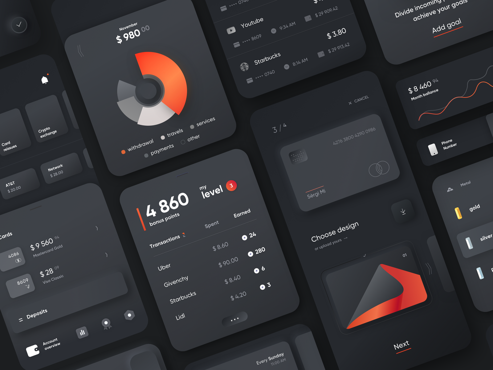 Dribbble - Banking Mobile Dark2.png by Sèrgi Mi