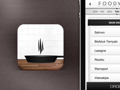 Food app icon & interface app application food icon interface ios iphone menu mobile pan phone restaurant ui ux work