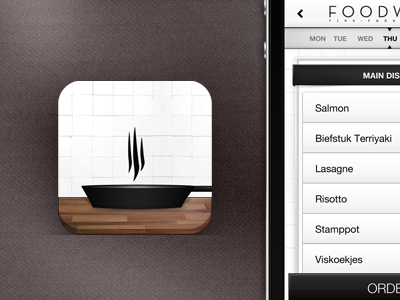 Food app icon & interface