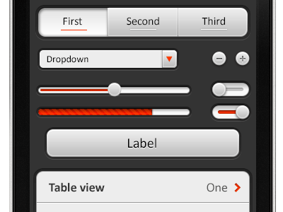 Mobile UI - free download button dark download dropdown elements free gif hig interface ios iphone kit light mobile slider table ui ui kit