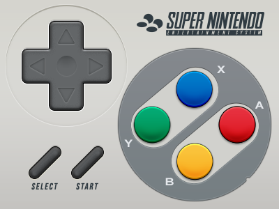 Snes Controls - updated buttons control controller cross detail game gaming interface nintendo snes super