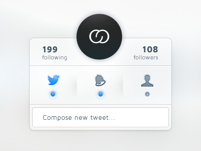 Twitter widget '2 clean icon interface notification profile rebound tweet twitter ui widget