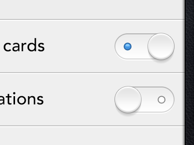 CardCloud toggles app card cloud interface iphone knob off on settings switch toggle ui
