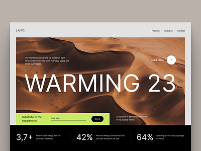 WARMING 23 concept design ecology gray homepage minimalism ui web web design website
