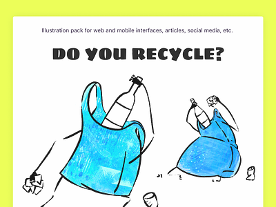 Do you recycle? design eco awareness egology garbage garbage bag graphic design icons8 illustration illustrator litter raster recycle texture ui design