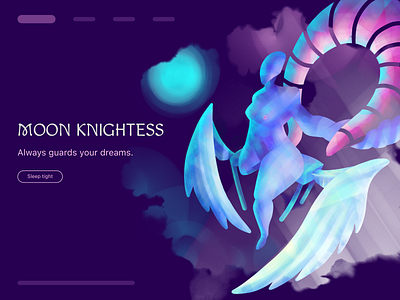 Moon knightess adobe fresco angel art illustration imterface knight night