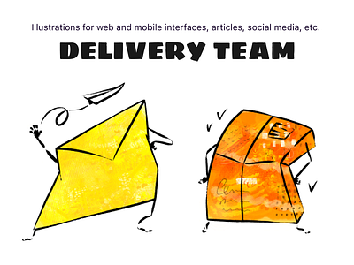 Delivery team adobe fresco animate objects box character character design delivered delivery design envelope graphic design interface illustrations mail message texture web illustration