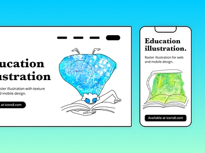 Education doodles with textures adobe fresco character doodle education falling graphic graphic design icons8 illustration interface illustration learning mobile design mobile illustration outlined raster reading surrealistic texture web design web illustration