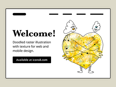 Welcome! adobe fresco doodle graphic design heart hug illustration interface illustration love mobile illustration relationships texture web illustration welcome