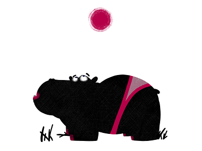 Grace the Hippo animal graphic design graphics hippo holidays illustration silhouette vacations