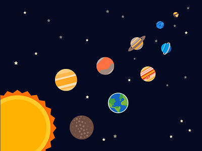 Flat Color Space Icons flat icons icons8 planets space sun universe