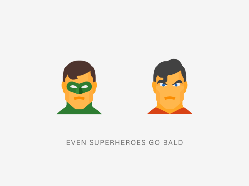 Bald and old superheroes animation comics dc design flat graphic design green lantern icons illustrator superhero superman