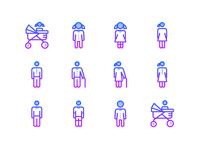Free Line Gradient Icons: Aging