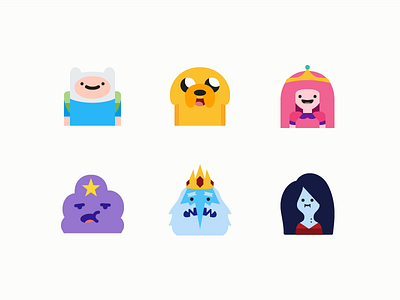 Flat Color Icons: Adventure Time adventure time color flat graphic design icon icon design icons8 illustrator stroke ui design vector