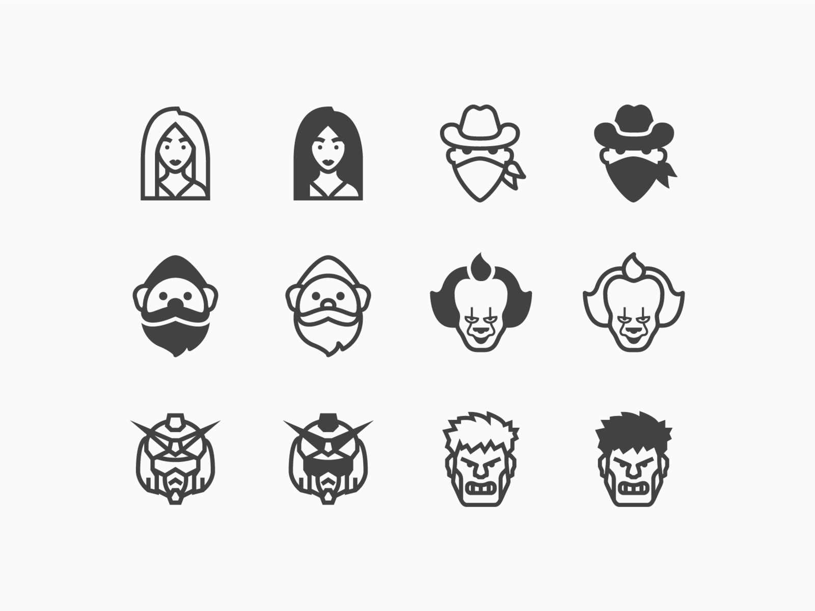 iOS Icons: Faces by Anna Golde for Icons8 on Dribbble