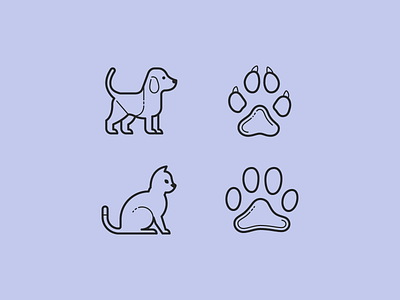 Plasticine & Carbon Copy icons: Sweet Paws cat design dog graphic design icon icon design icons icons8 illustration illustrator outlined paw stroke ui design vector