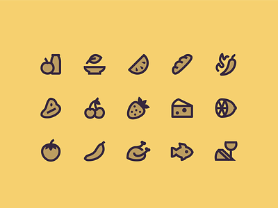 Material Design Two-Tone: Food food graphic design icon icon design icons8 illustrator material outlined stroke two tone ui design vector