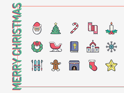 Hand Drawn Icons: Merry Christmas