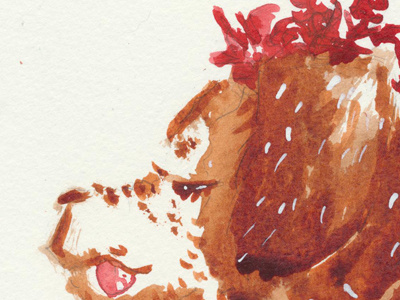 A dog brown colors dog doodle painted sketch water