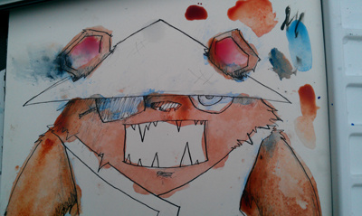 Barnaby Bear 2 barnaby bear fighter grafighters redux water color
