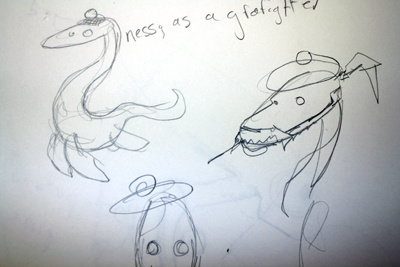 Nessy Sketches character concept grafighters nessy sketches
