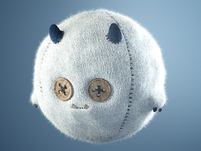 Stuffed Yeti 3d 3d art 3d artist adorable after effects button c4d creature cute diy fabric homemade illustration monster toy