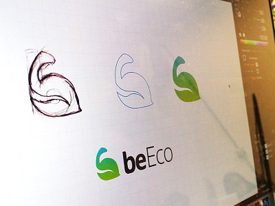 beEco Logotype app logo eco gradient logo logo design mobile logo