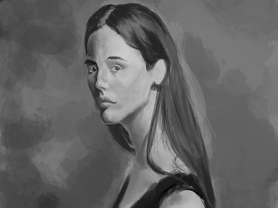Disappointed adobe photoshop art charactedesign character digital painting greyscale illustration