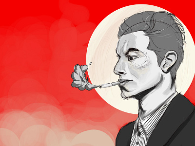 smoker adobe photoshop art charactedesign character design digital painting greyscale illustration scene vector