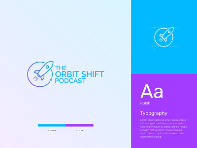 Orbit Shift Podcast Logo Exploration brand identity branding colors design illustrator landing page logo logo exploration podcast ui website