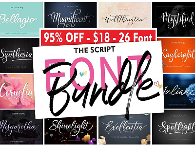 The Script FONT BUNDLE - 95% OFF branding bundle font calligraphy calligraphy fonts elegant fonts font bundle fonts collection script script font script font bundle typography