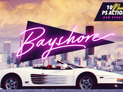 Bayshore + New! Neon Glow Styles 80s california font handwriting handwritten miami neon glow retro script signature typography vice