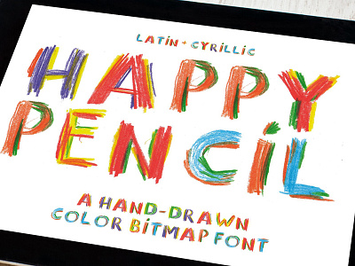 Happy Pencil bitmap color font alphabet bitmap color font bitmap font color font font self happy pencil letters pencil poster svg font typeface typography