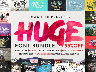 95% OFF HUGE BUNDLE calligraphy fashion font font bundle graphic pack graphics handwritten huge bundle modern calligraphy script typography watercolor