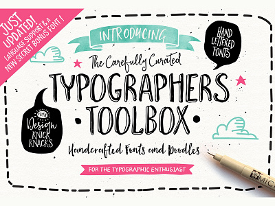 The Typographer's Toolbox brush font bundle calligraphy drawing drawn font font bundle fonts collection handlettering lettering typographers toolbox typography