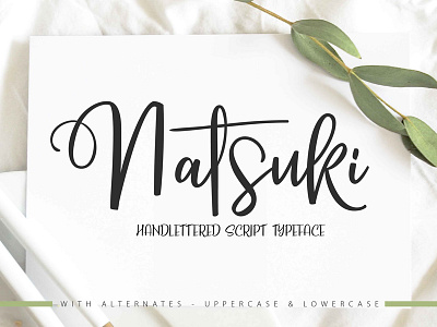 NATSUKI art branding logos calligraphy font hand lettered hand lettering handlettered script typeface lettering logo template modern script script typeface