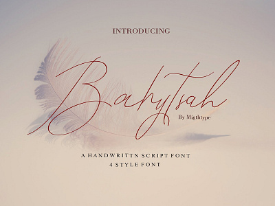 A New Bahytsah Script branding elegant feminine font handwritten script font logo modern script signature stylish typography wedding