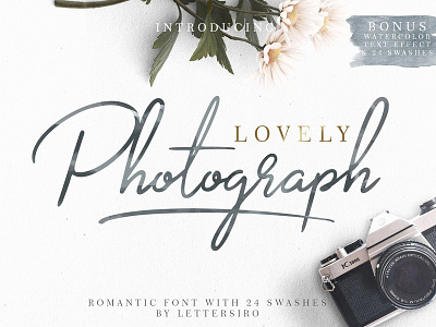 Lovely Photograph + Bonus beautiful branding classy font invitation logo lovely photograph modern photography romantic font simple wedding