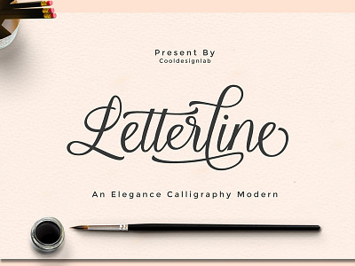 Letterline branding brush calligraphy elegance calligraphy modern elegant floral font logo modern texture type watercolor