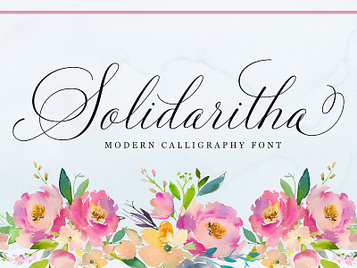 Solidaritha Script calligraphy feminine font fonts hand lettering modern modern calligraphy modern calligraphy font modern script script watercolor wedding